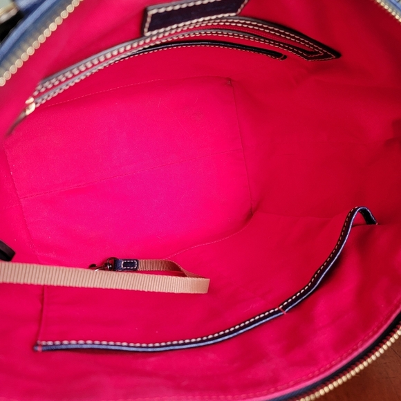 Dooney & Bourke Blue Saffiano Leather Top Zip Tote Bag Purse - Picture 13 of 16